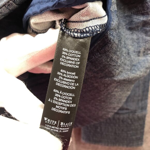 White House Black Market Chambray Jacket Womens 6 Blue Zip Lightweight Denim - Picture 6 of 8